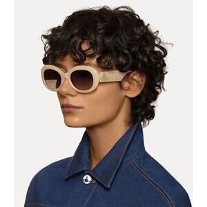 Vivienne Westwood Vivienne Sunglasses Brown/Cream Crystal Logo Arms NEW/NWT!!